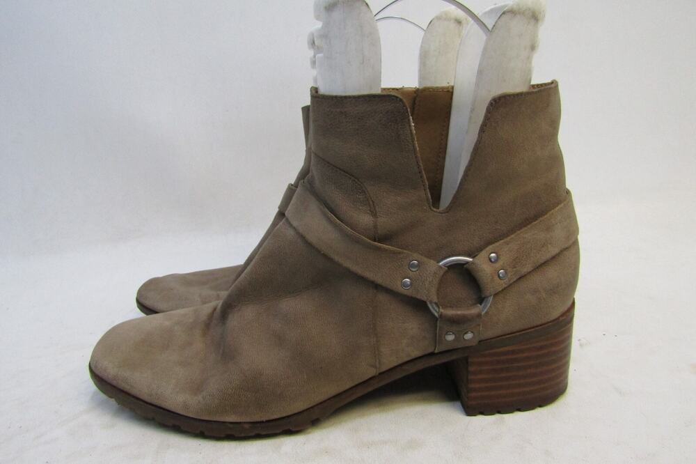 Lucky Brand Womens Size 11 M Brown Leather Zip Ankle Fashion Boots Bootie